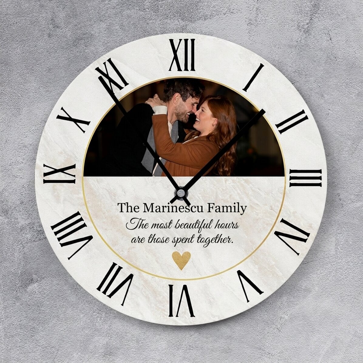Gepersonaliseerd horloge met een foto en tekst - Golden time