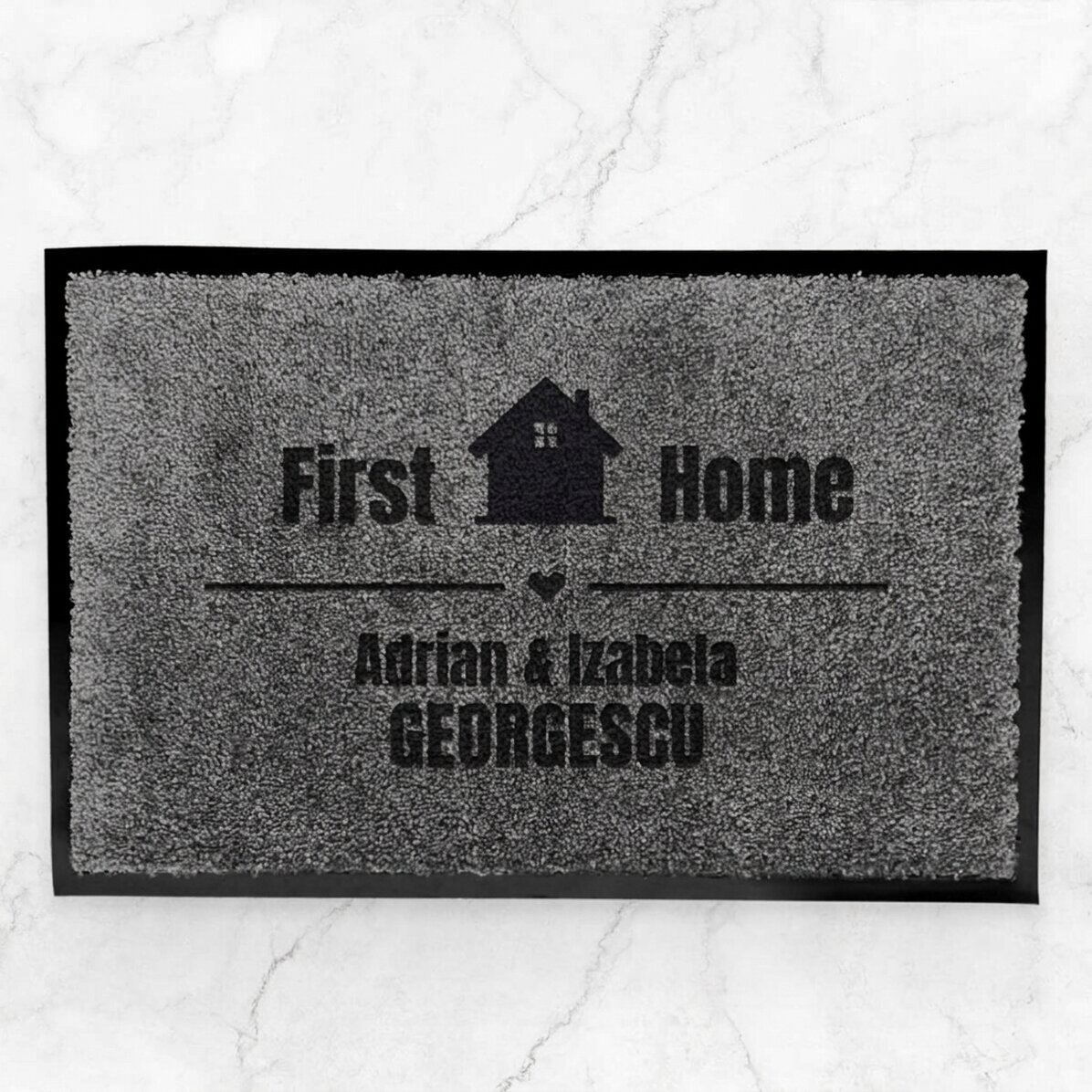 Op maat gemaakte vloermat voor binnen met een boodschap - Home