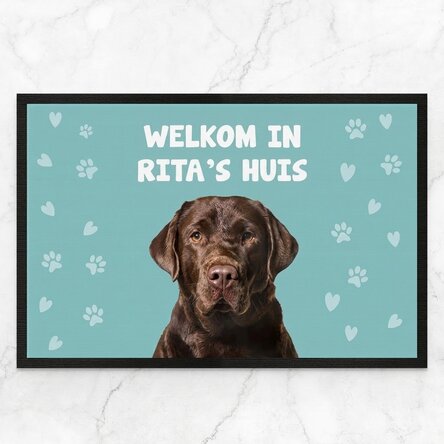 Gepersonaliseerd deurmatje met foto en tekst - Je huisdier