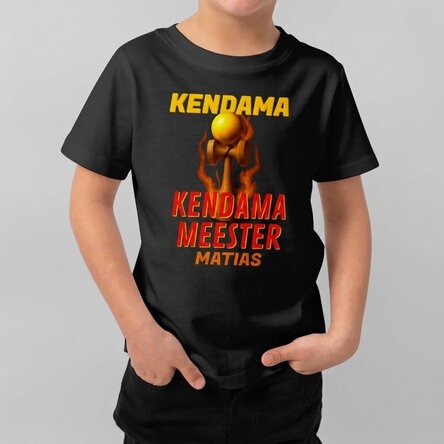 Katoenen T-shirt voor kinderen, gepersonaliseerd met tekst - Kendama Master