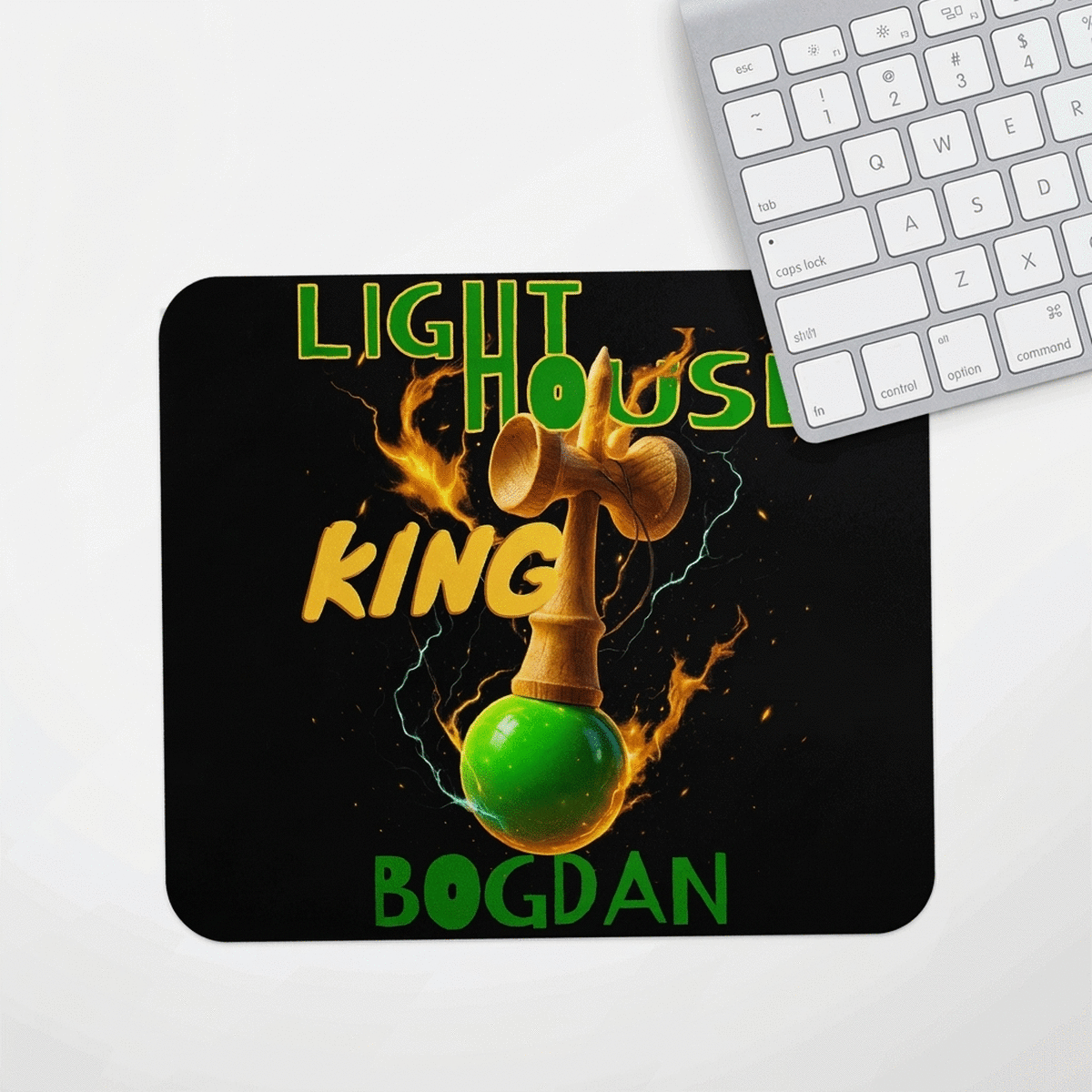 Gepersonaliseerde muismat met tekst - Lighthouse King