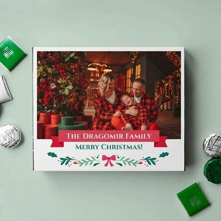 Personalised box of chocolates with a photo and text - Merry Christmas!