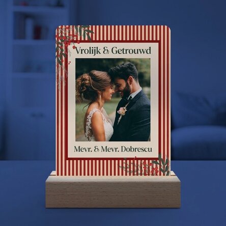 Gepersonaliseerde LED-nachtlamp met een foto en een boodschap - Merry Christmas!