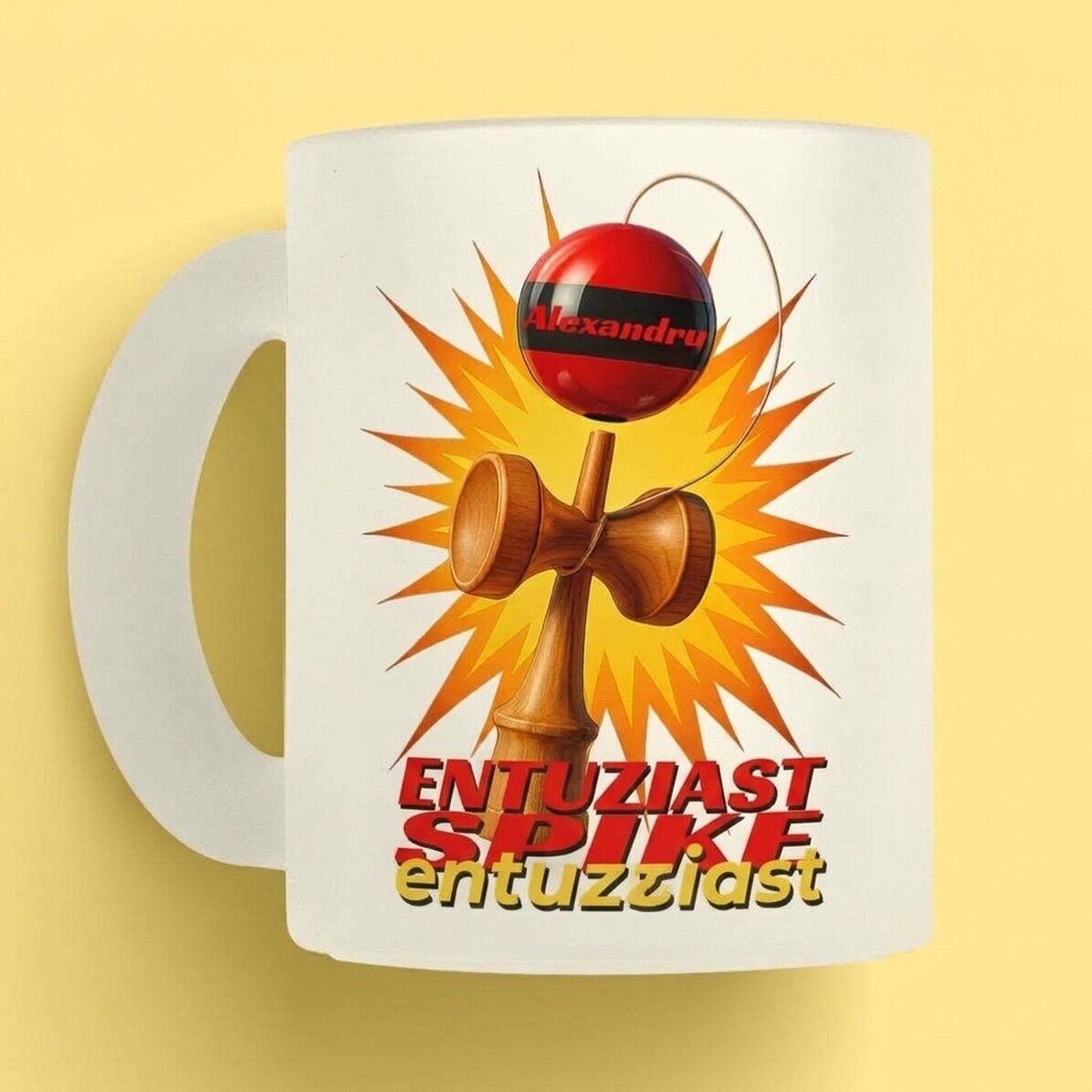 Gepersonaliseerde beker met tekst - Spike Enthusiast