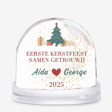 Gepersonaliseerde bureau-kogel met tekst en foto - Kerstmis