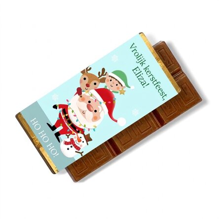 Gepersonaliseerde mini-chocoladereep met tekst - Vrolijk Kerstfeest!