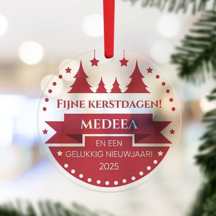 Ronde, gepersonaliseerde sieraden met boodschap - Kerstmis
