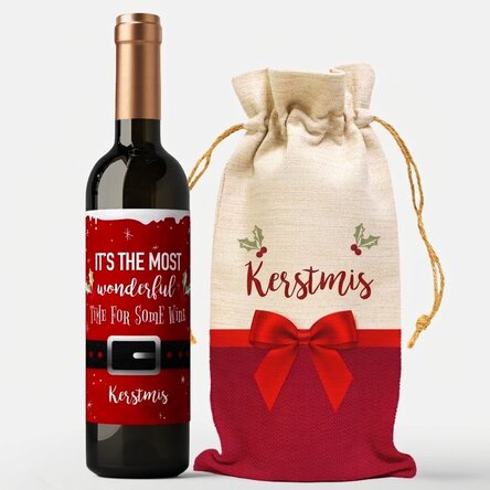 Geschenkset met gepersonaliseerde wijn - Wonderful time