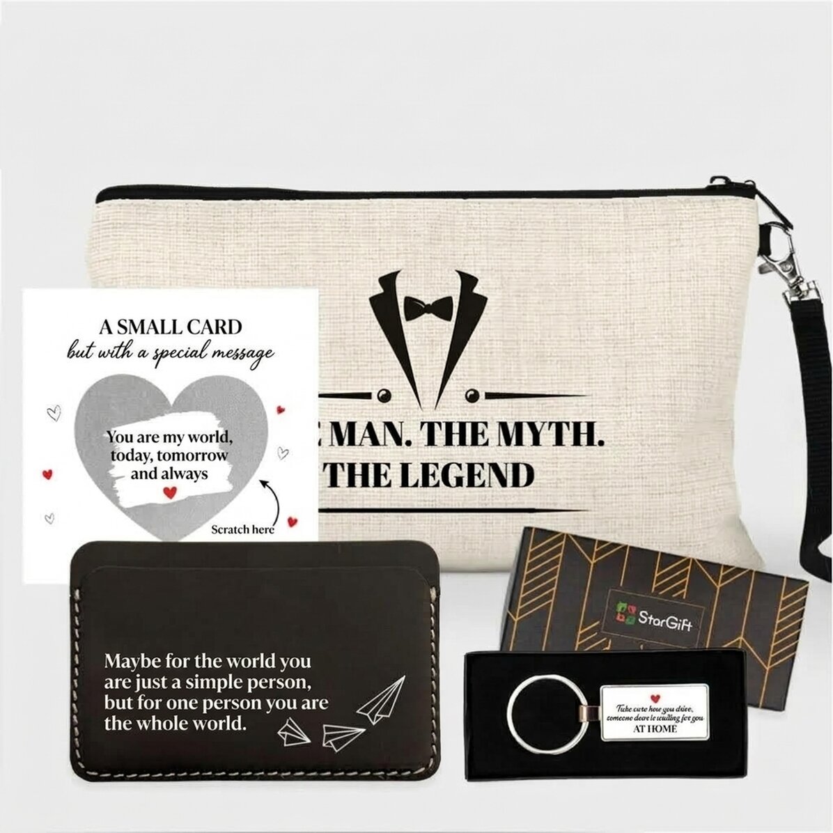 Cadeauset met gepersonaliseerde kaart voor hem