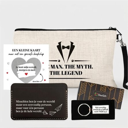 Cadeauset met gepersonaliseerde kaart voor hem