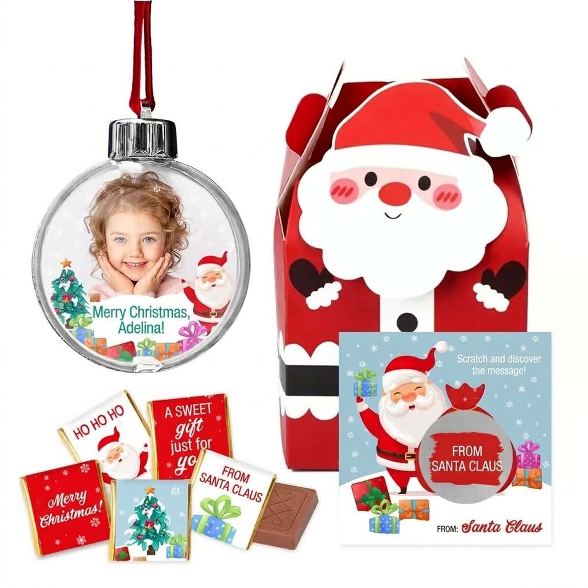 Cadeauset met gepersonaliseerde wereldbol – van de Kerstman