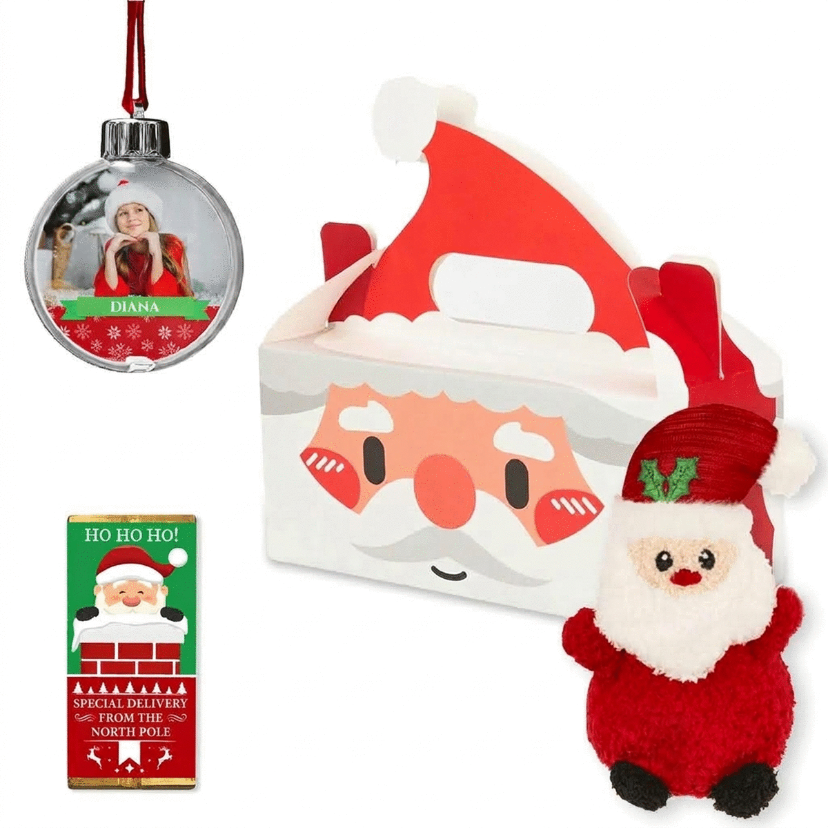 Cadeauset met gepersonaliseerde wereldbol - Kerstman