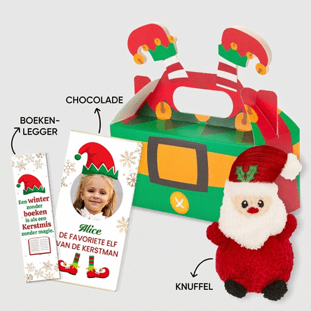 Cadeauset met gepersonaliseerde chocolade - Elf