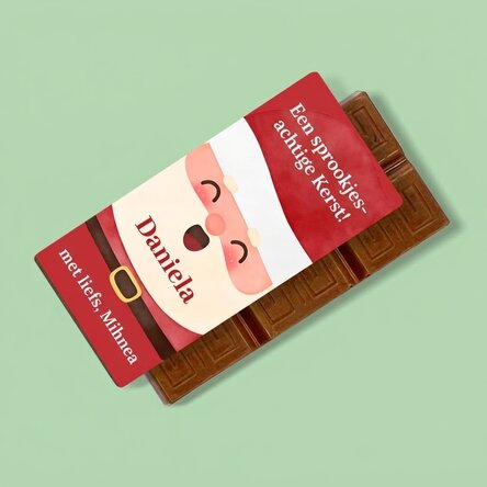 Gepersonaliseerde mini-chocoladereep met tekst - Kerstman