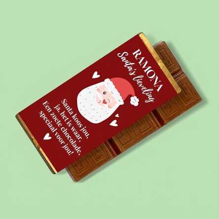 Gepersonaliseerde mini-chocoladereep met tekst - Santa's favorite