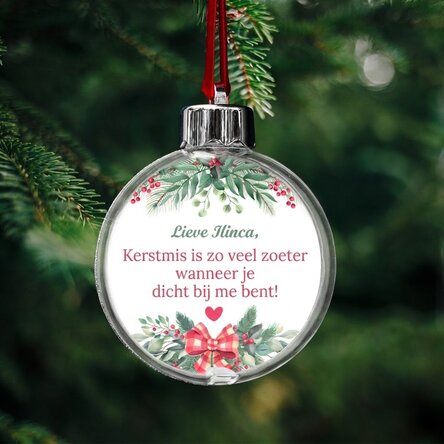 Gepersonaliseerde kerstbal met boodschap - Kerstmis