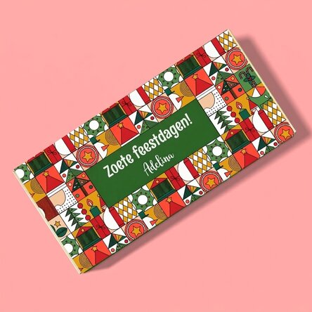 Chocolade met een persoonlijke boodschap - Geometric Christmas