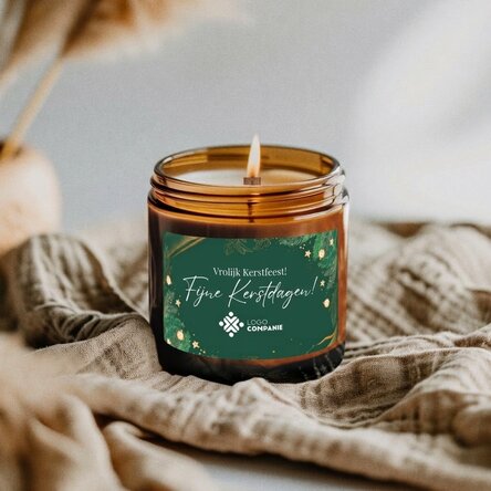 Kleine gepersonaliseerde geurkaars met logo en tekst - Kerstmis