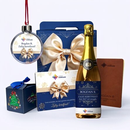 Geschenkdoos - Premium met gepersonaliseerde kerstartikelen met uw logo en boodschap