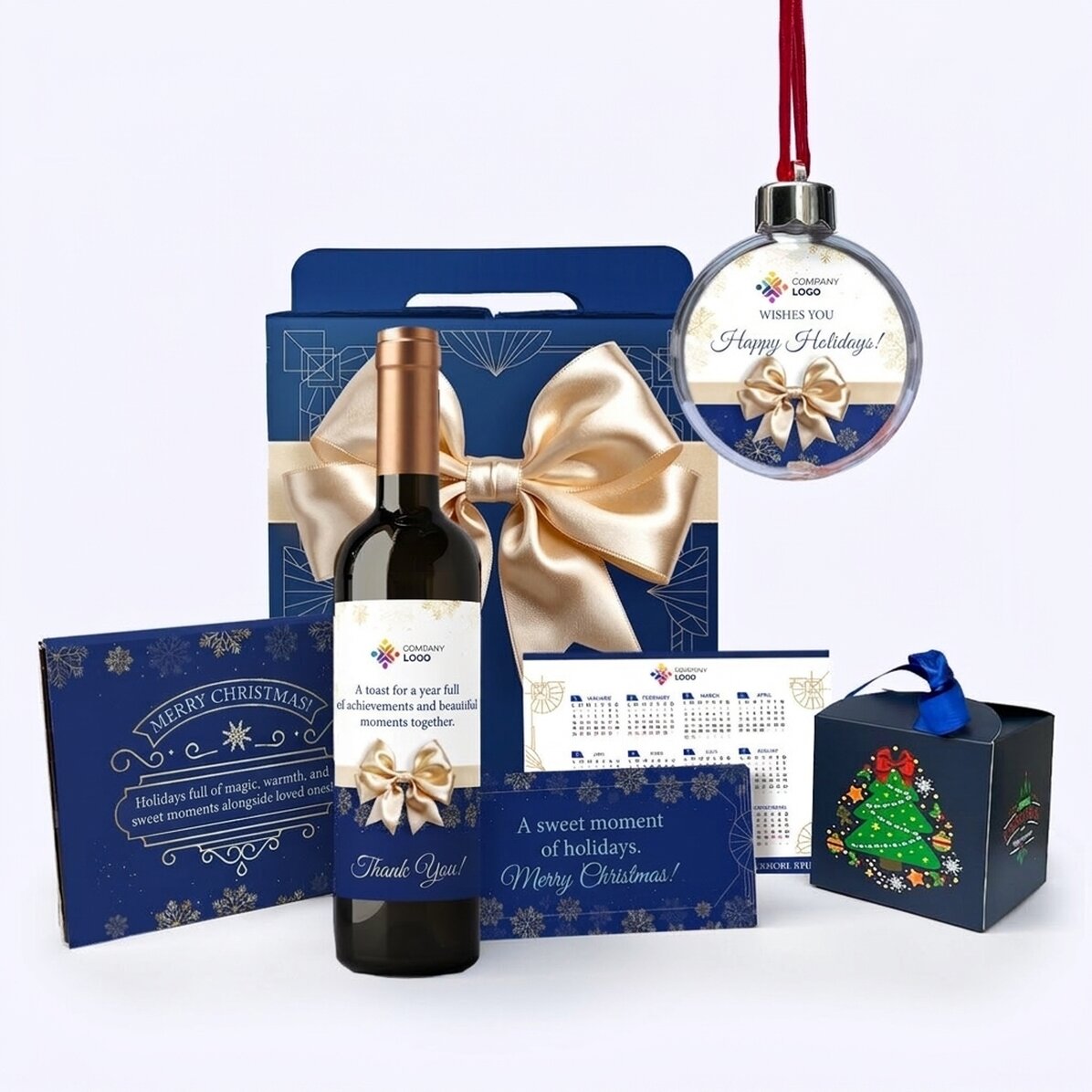 Geschenkdoos - Elegance met kerstartikelen, gepersonaliseerd met uw logo en boodschap