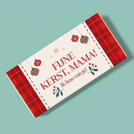 Chocolade met gepersonaliseerde tekst - Vrolijk Kerstfeest!