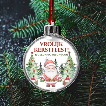 Gepersonaliseerde, doorzichtige kerstbal met aan beide zijden een foto en tekst - Kerstmis