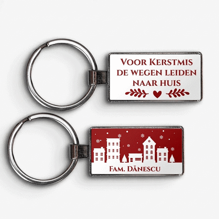 Gepersonaliseerde sleutelhanger met tekst - Home