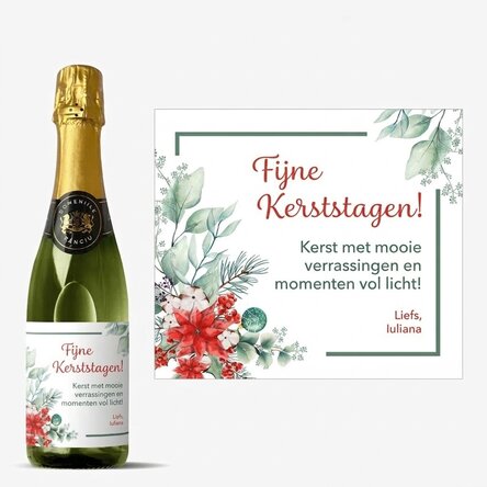 Middelgroot glas mousserende wijn, gepersonaliseerd met tekst - Kerstmis