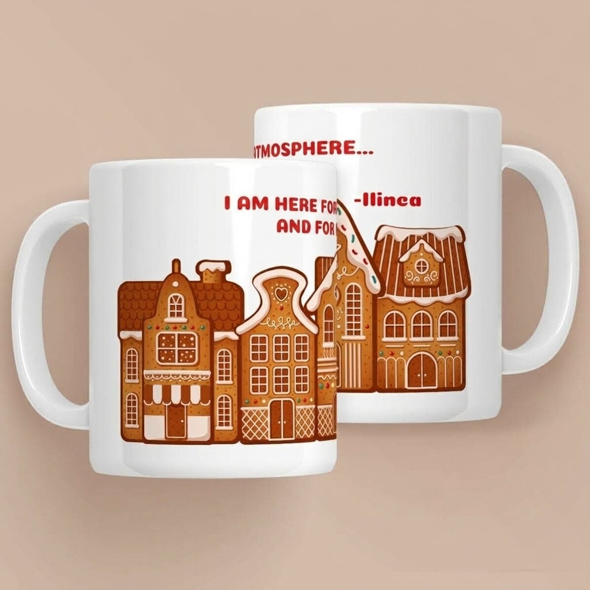 Gepersonaliseerde mok met tekst - Gingerbread