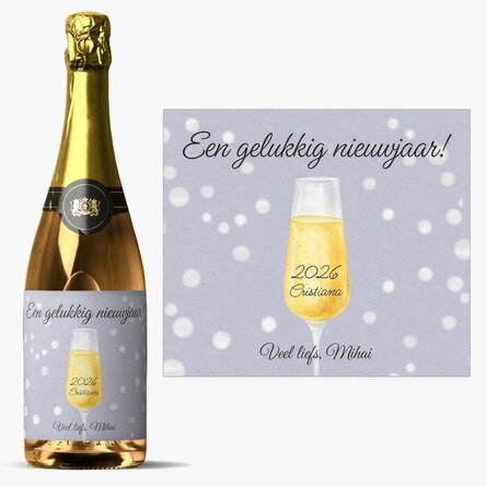 Mousserende wijn met gepersonaliseerde tekst - Champagne Glass