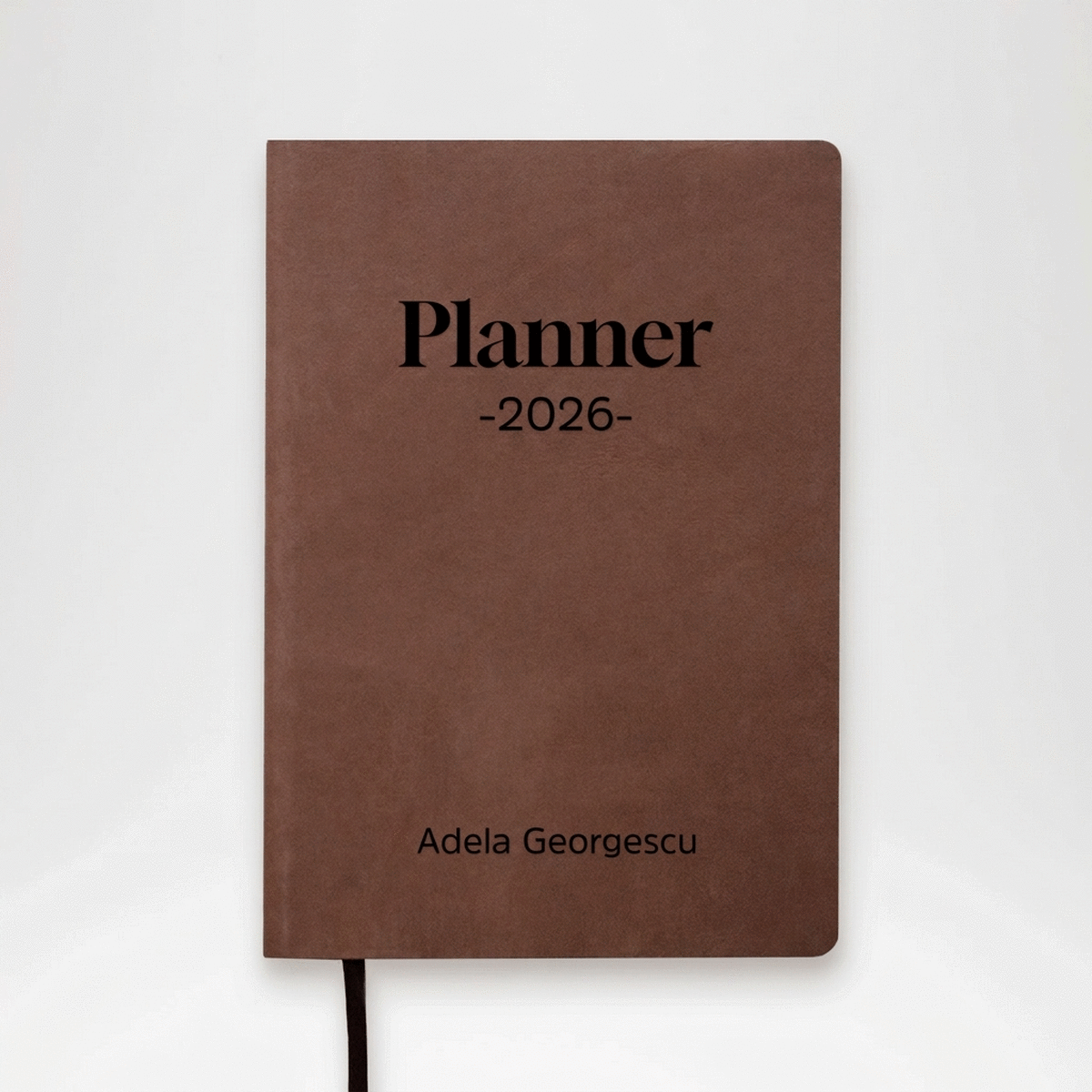 Op maat gemaakte leren agenda met tekst - Planner