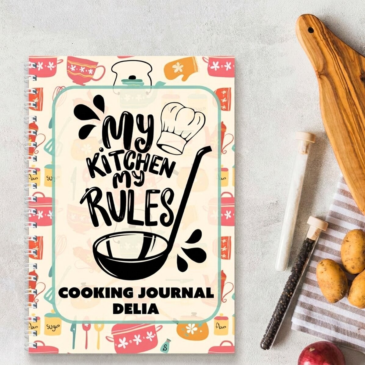 Gepersonaliseerd notitieboekje met boodschap - Cooking Journal