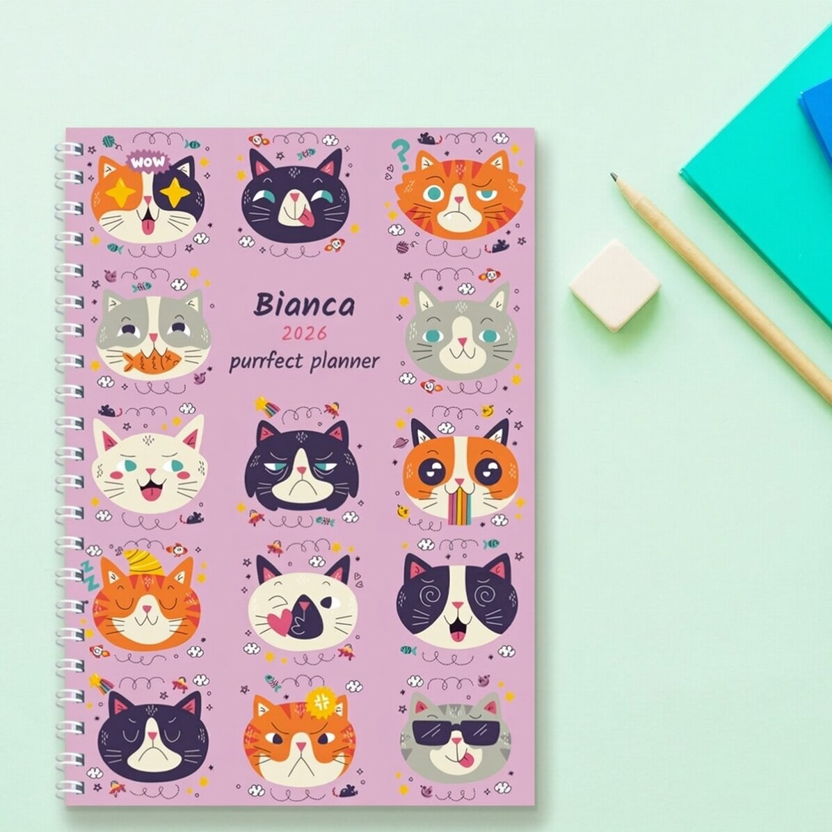 Gepersonaliseerde notitieboekjes met tekst - Cats