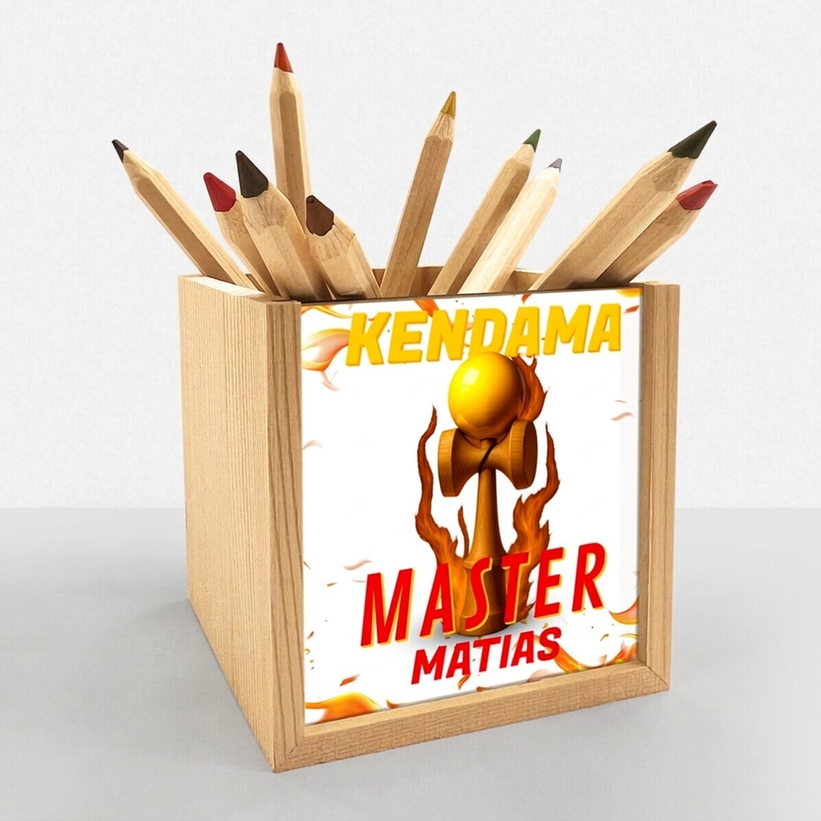 Gepersonaliseerde potloodhouder met tekst - Kendama Master