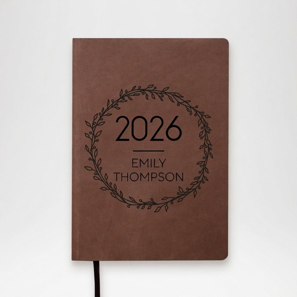 Op maat gemaakte leren agenda met naam