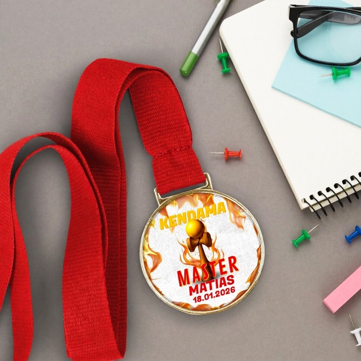Gepersonaliseerde medaille met tekst - Kendama Master