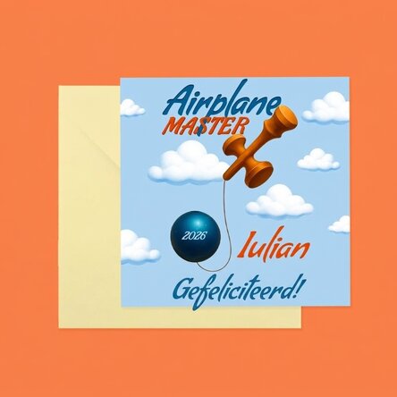 Gepersonaliseerde vierkante kaart met tekst - Airplane Master