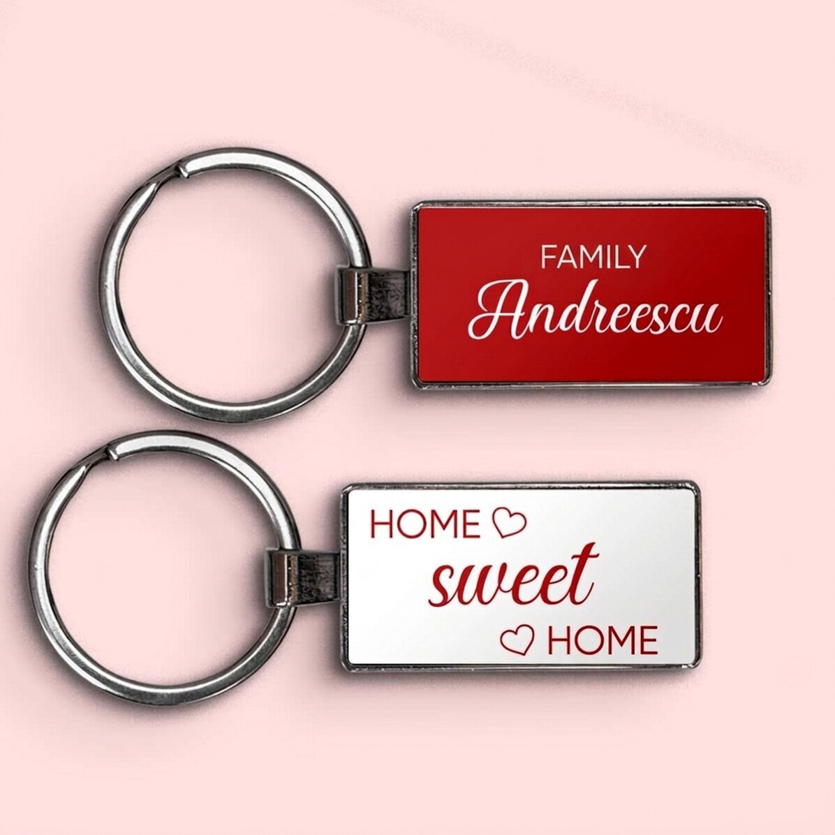 Gepersonaliseerde sleutelhanger met tekst - Home