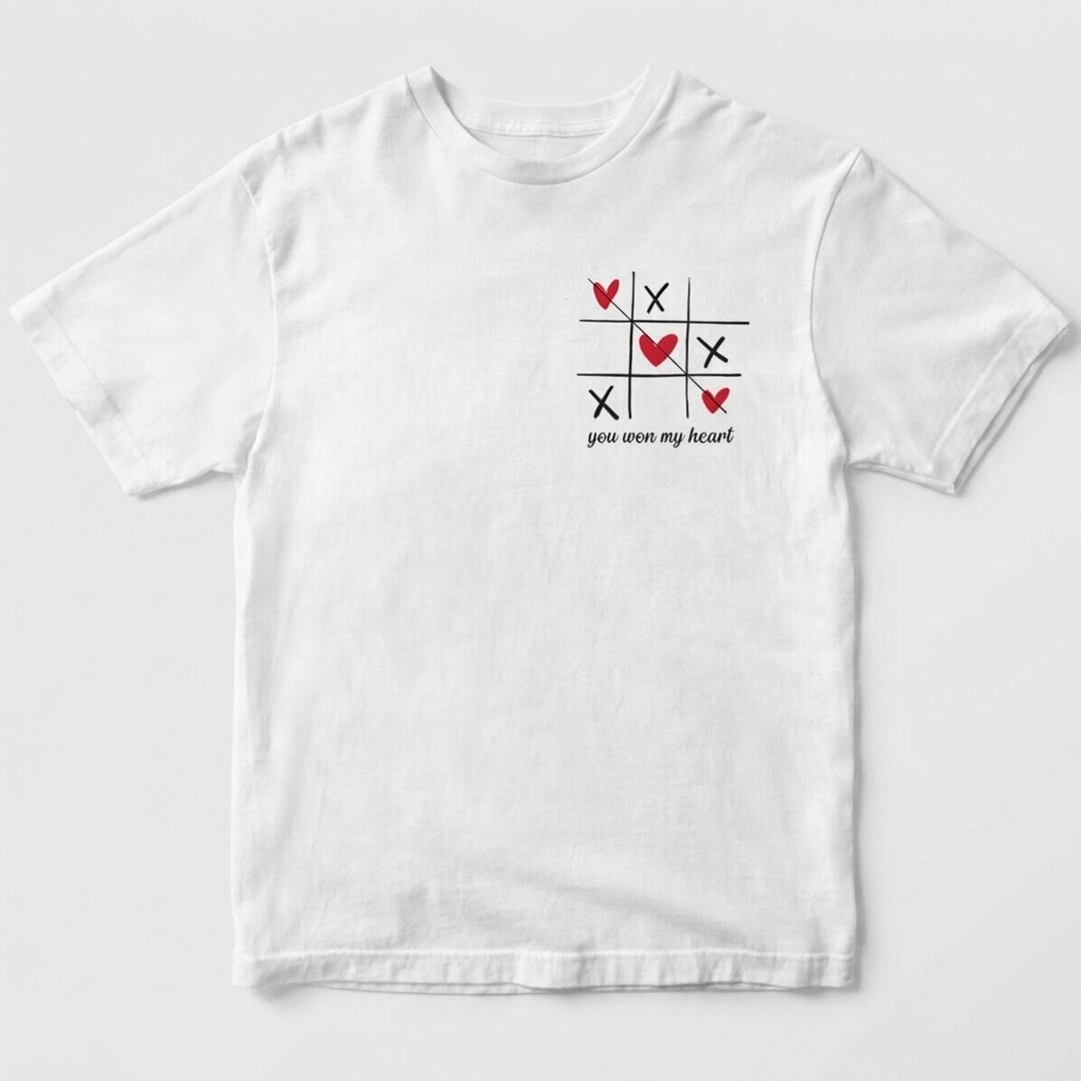 Katoenen T-shirt met gepersonaliseerde tekst - Hart