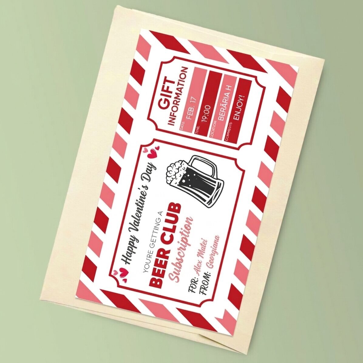Gepersonaliseerde kaart met tekst - Beer Club