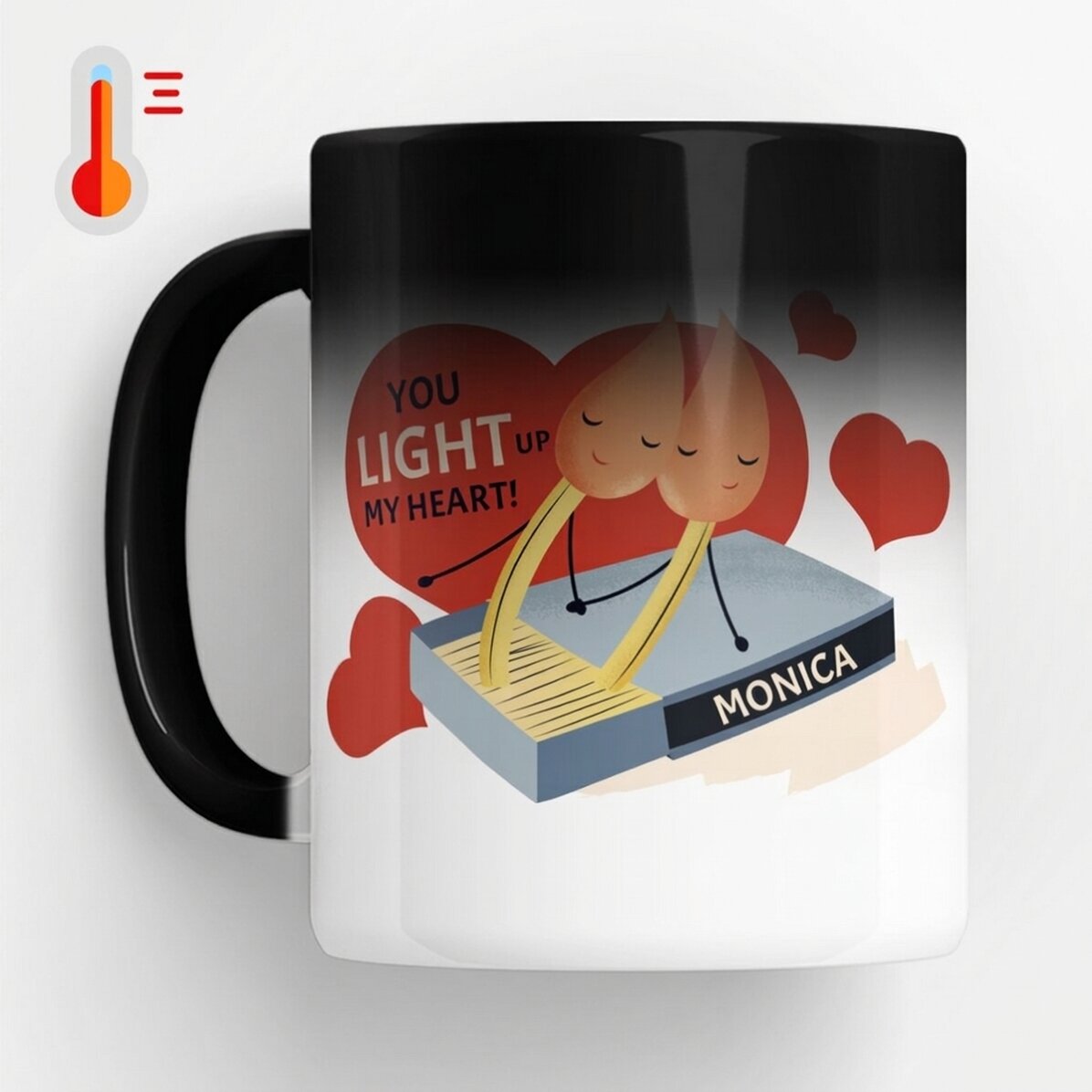 Gepersonaliseerde magische mok met boodschap - Light up my heart