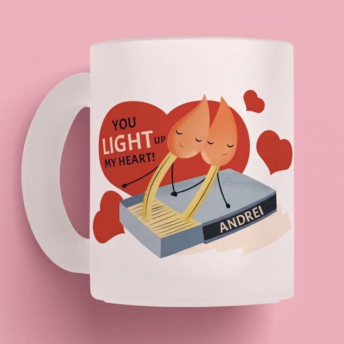 Gepersonaliseerde mok met tekst - Light up my heart
