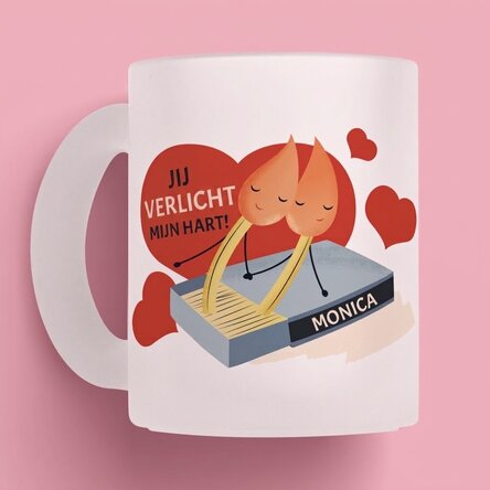 Gepersonaliseerde mok met tekst - Light up my heart