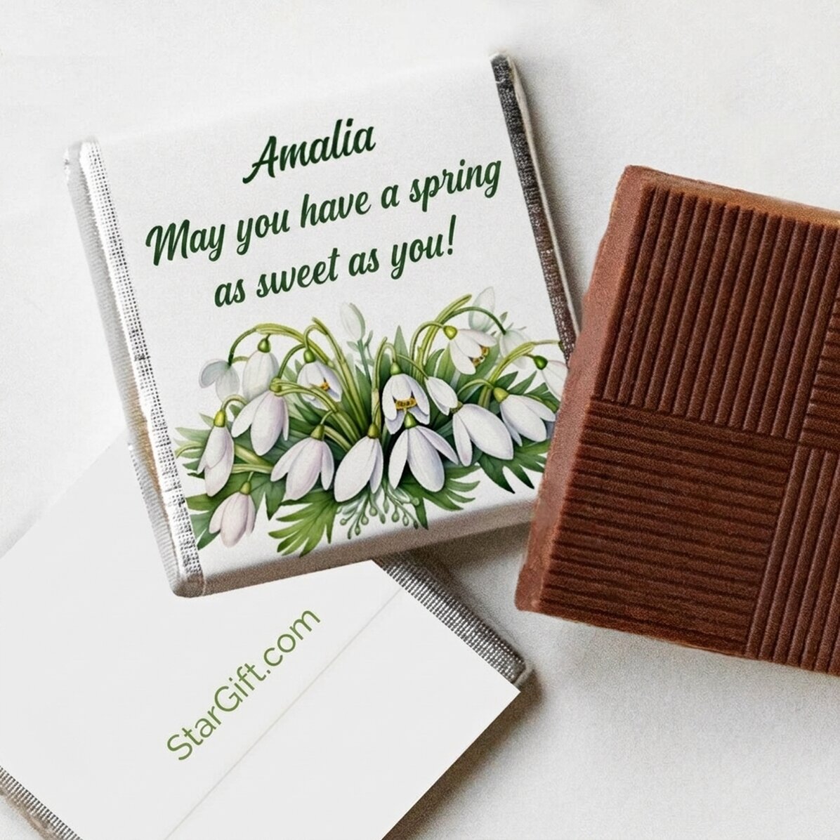 Gepersonaliseerde mini-chocolade met boodschap - Ghiocel