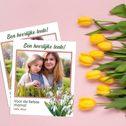 Gepersonaliseerde foto van 10 x 12 cm met een foto en tekst - Lente