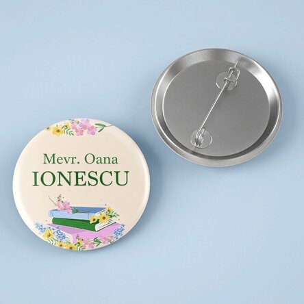 Gepersonaliseerde button met tekst - Boeken