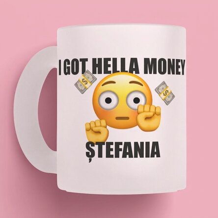 Gepersonaliseerde mok met tekst - I got hella money