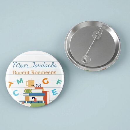 Gepersonaliseerde button met tekst - Docent Roemeens