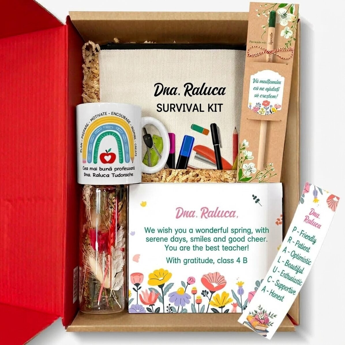 Gepersonaliseerde cadeauset voor de lerares - Dankbaarheid