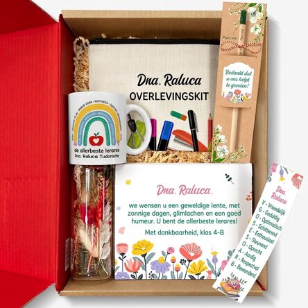 Gepersonaliseerde cadeauset voor de lerares - Dankbaarheid